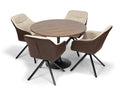 Orbis Eettafelset met 4 Loren Stoelen - Zwart / Beige / Bruin - afbeelding 1