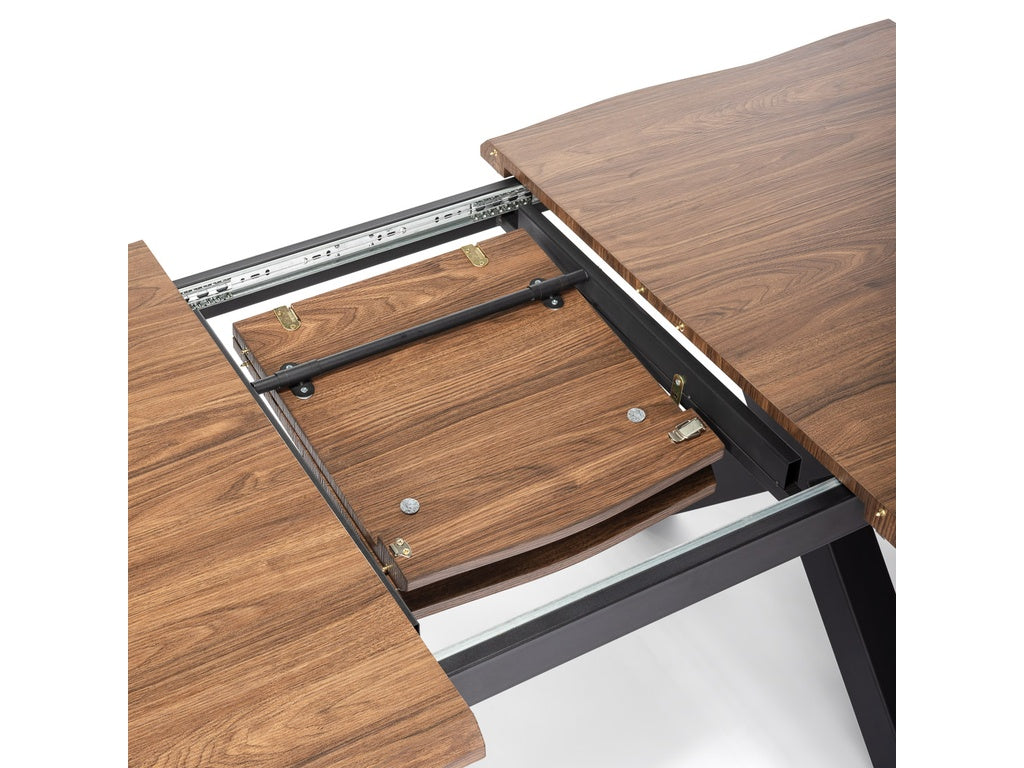 Ebon Eettafelset met 4 Enzo Stoelen - Beige / Donker hout - afbeelding 8