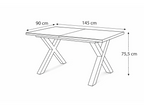 Ebon Eettafelset met 4 Enzo Stoelen - Beige / Donker hout - afbeelding 9