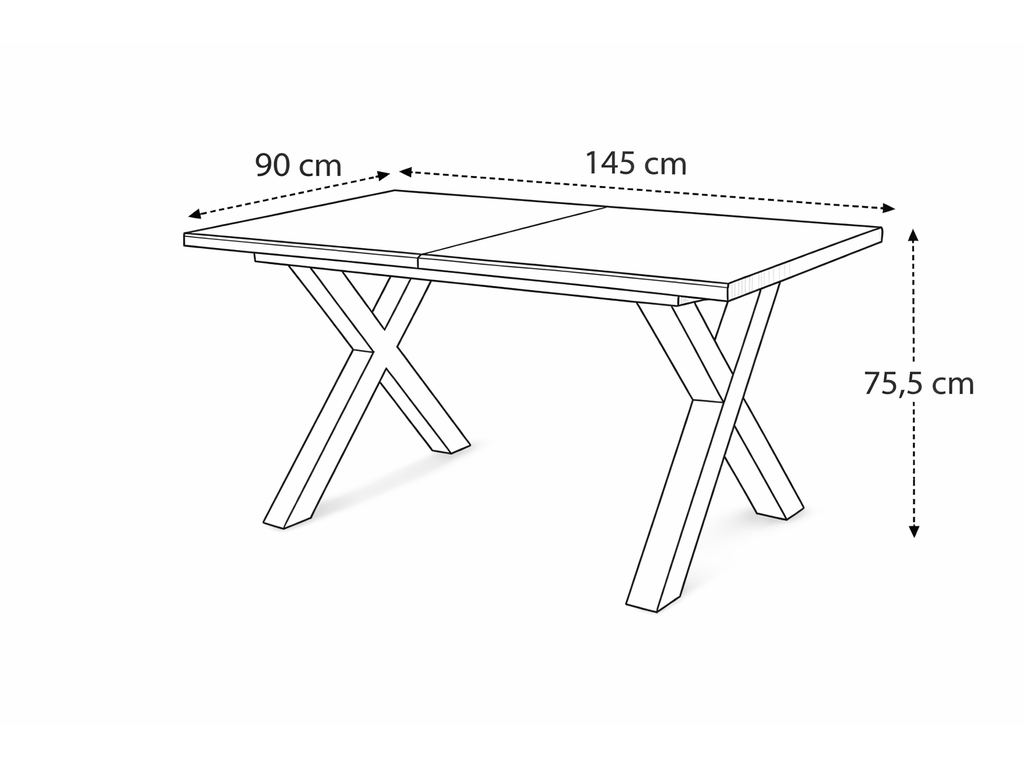 Ebon Eettafelset met 4 Enzo Stoelen - Beige / Donker hout - afbeelding 9