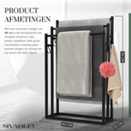 Noir Handdoekrek Badkamer - Zwart - 3 Tiers