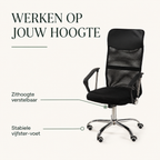 AERO infographic verstelbare zithoogte en stabiele vijfster-voet