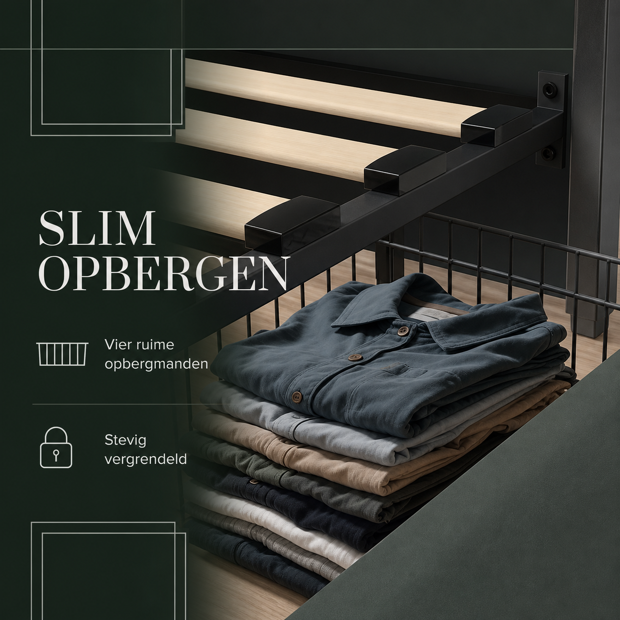Aure LED bedframe opbergruimte