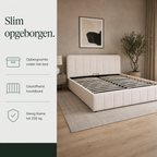 Avena Opbergbed met Gestoffeerd Hoofdbord infographic