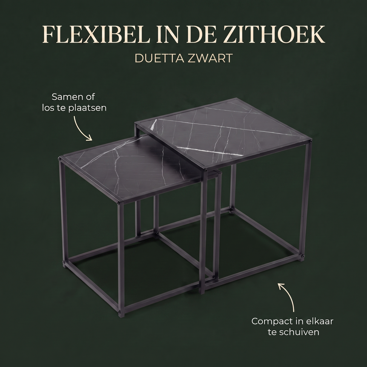 Duetta Zwart – samen of los te plaatsen