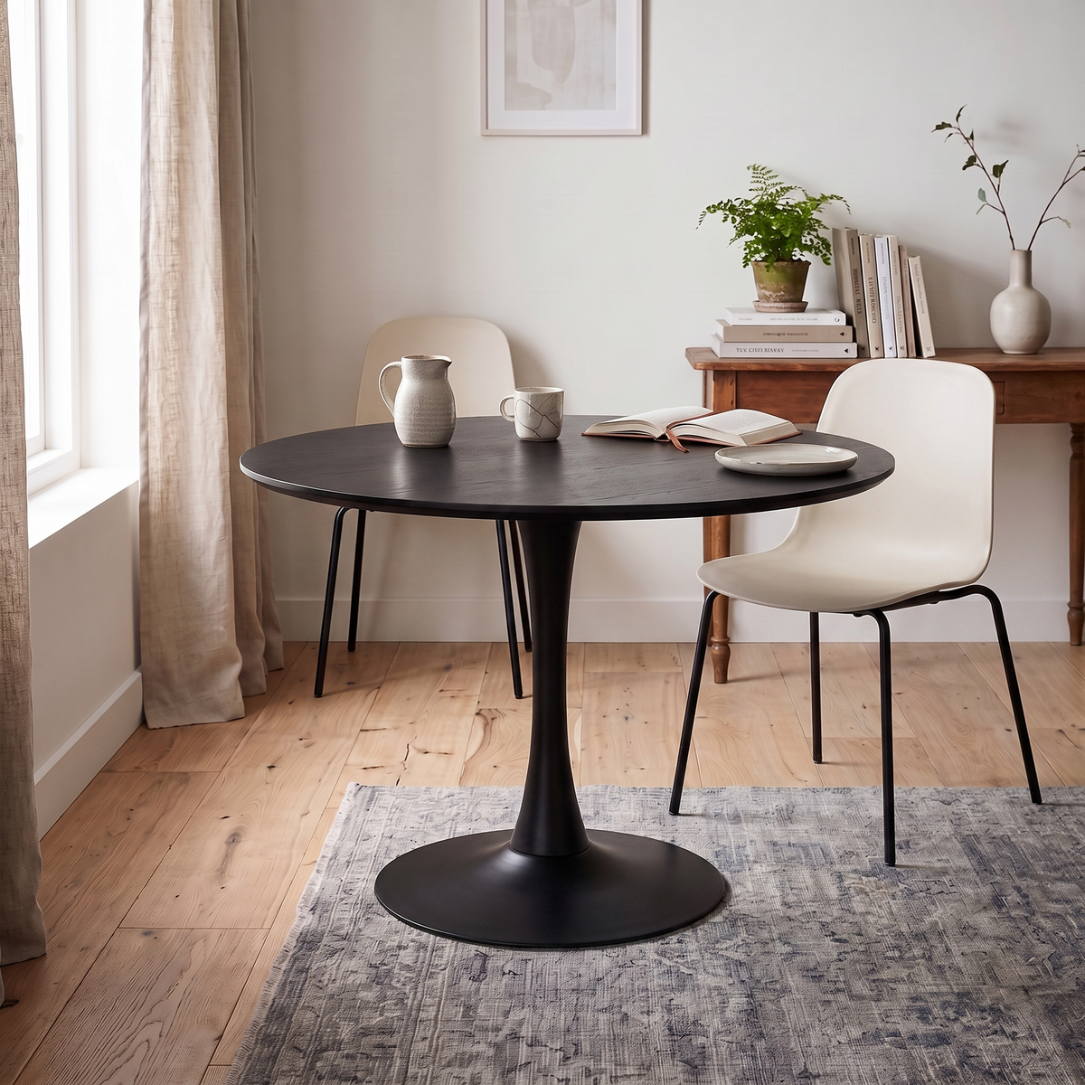 Eettafel ORBIS 100 Zwart – fotorealistisch interieur 4
