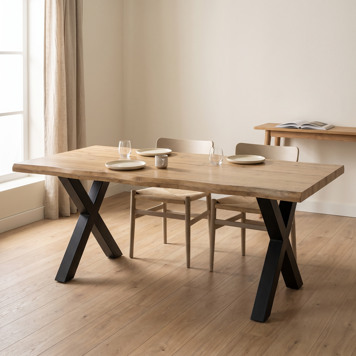 Eettafel ROBUL 200 Naturel – fotorealistisch interieur 4