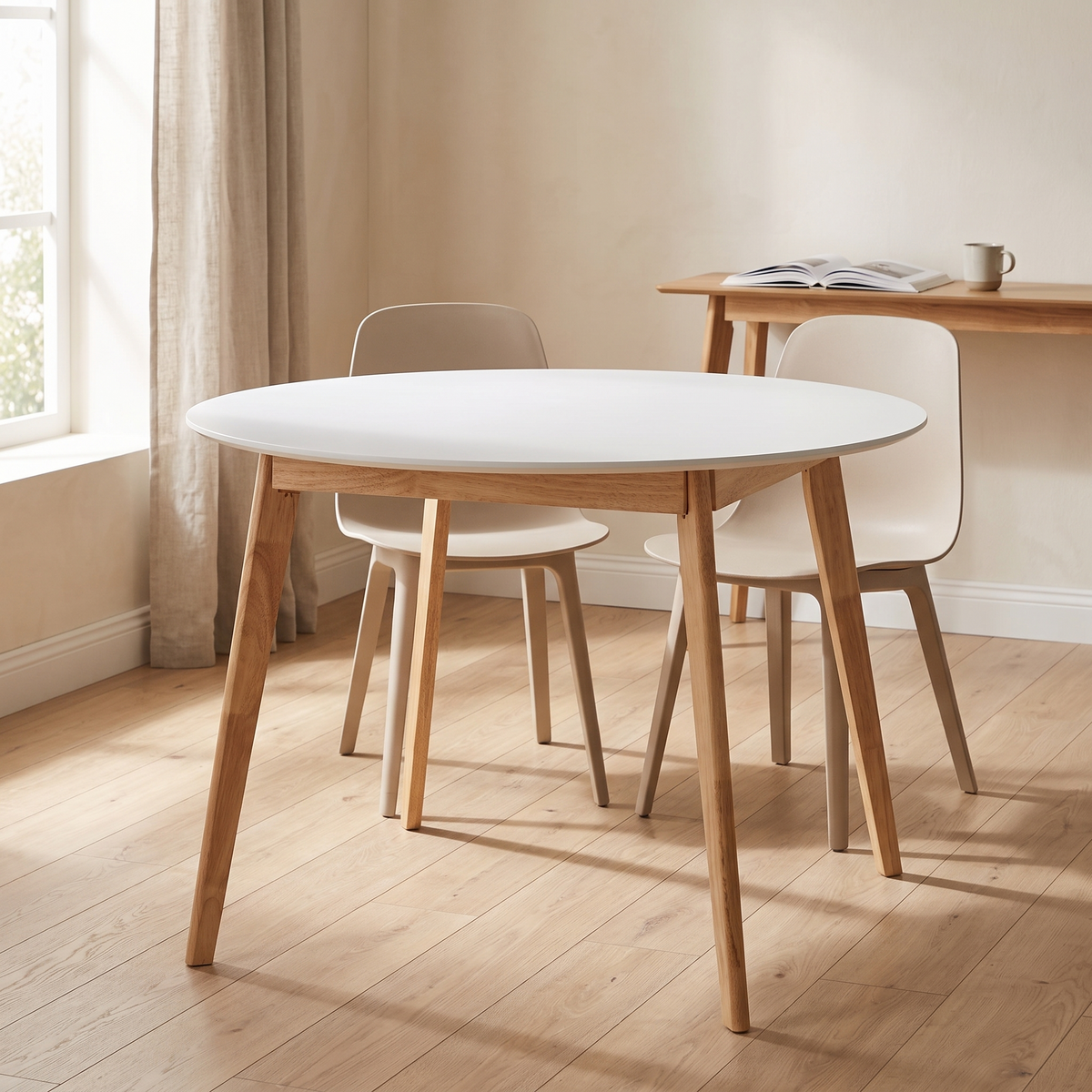 Eettafel SCANDINAVIA Naturel 105 – fotorealistisch interieur 1