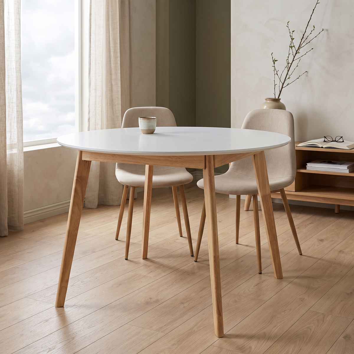 Eettafel SCANDINAVIA Naturel 105 – fotorealistisch interieur 3