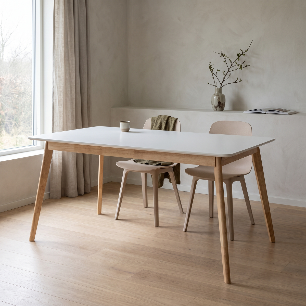 Eettafel SCANDINAVIA Naturel 120 – fotorealistisch interieur 3