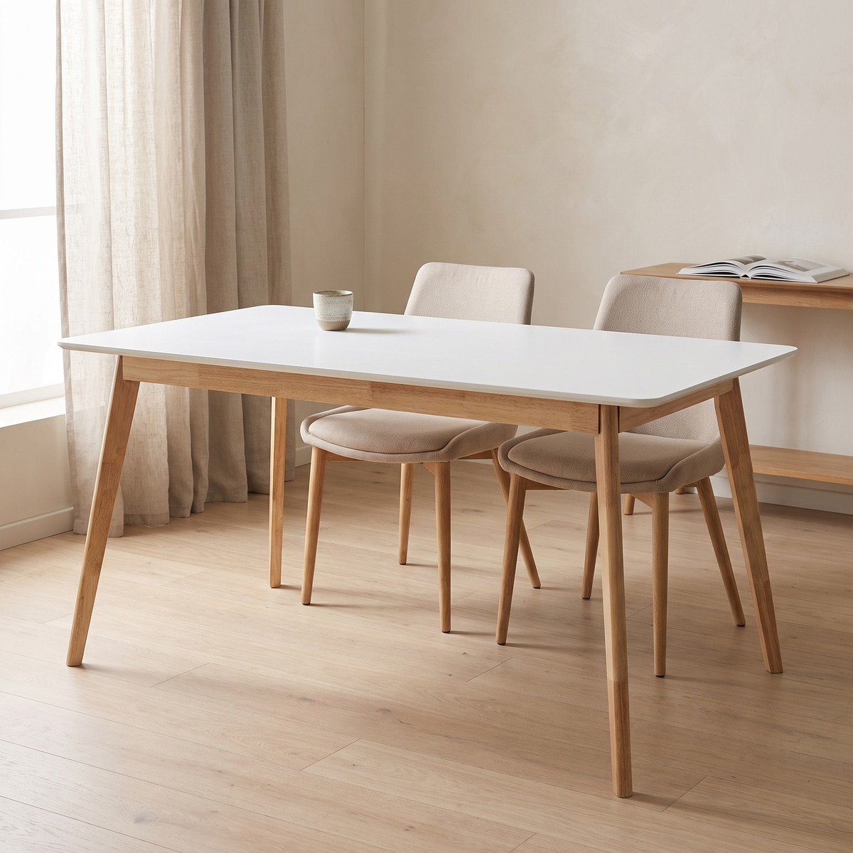 Eettafel SCANDINAVIA Naturel 150 – fotorealistisch interieur 1