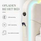 Nola LED bedframe oplaadpunten