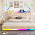 Aure Bluetooth LED Bedframe - Beige