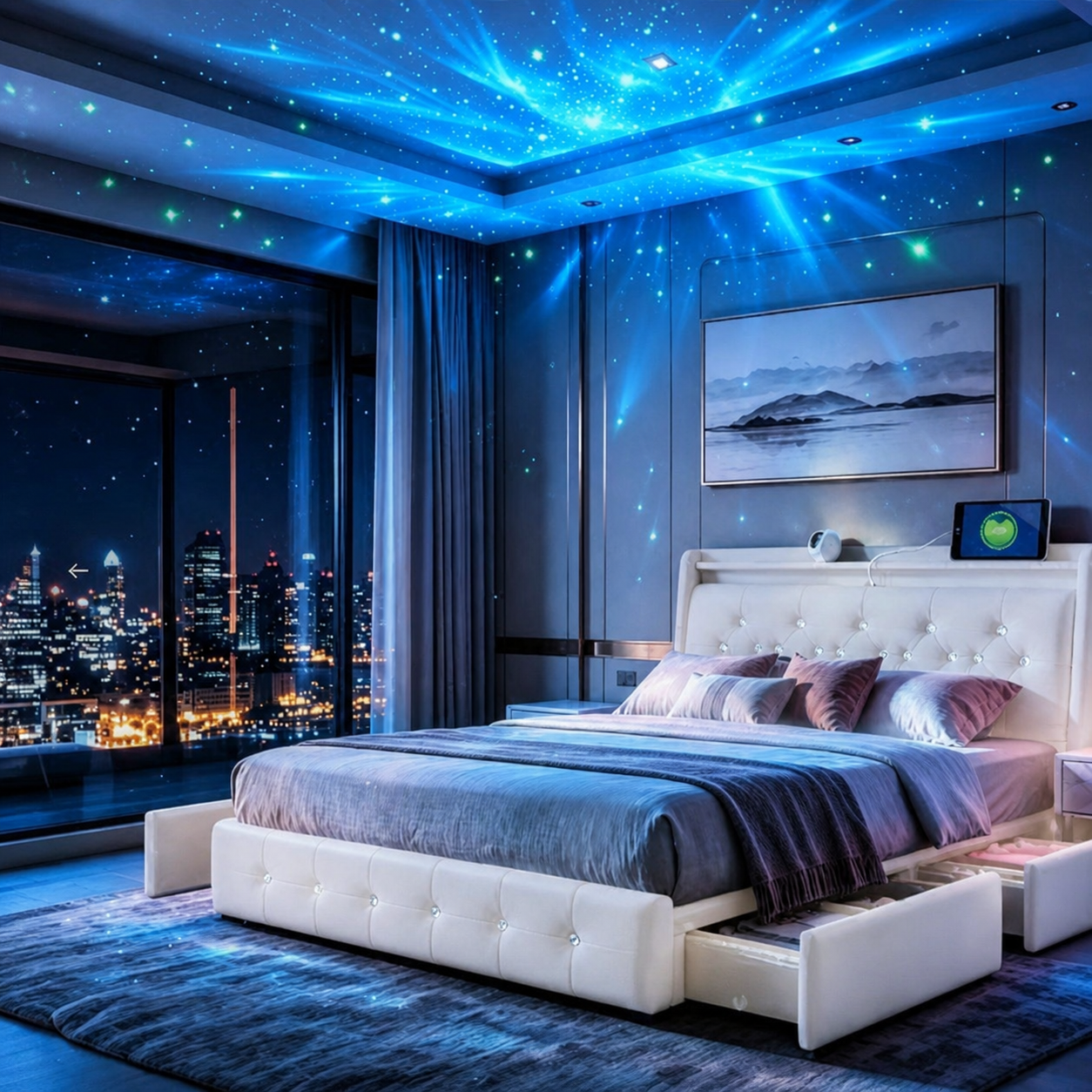 Celeste LED Bedframe - Wit