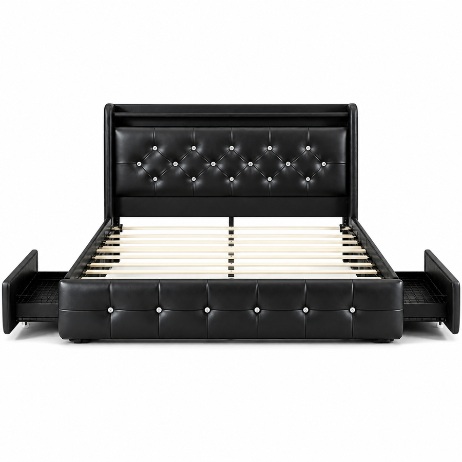 Celeste LED Bedframe met Opbergruimte