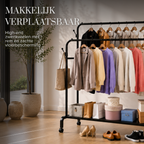 Verrijdbaar Sivableu Kledingrek XL met geremde zwenkwielen