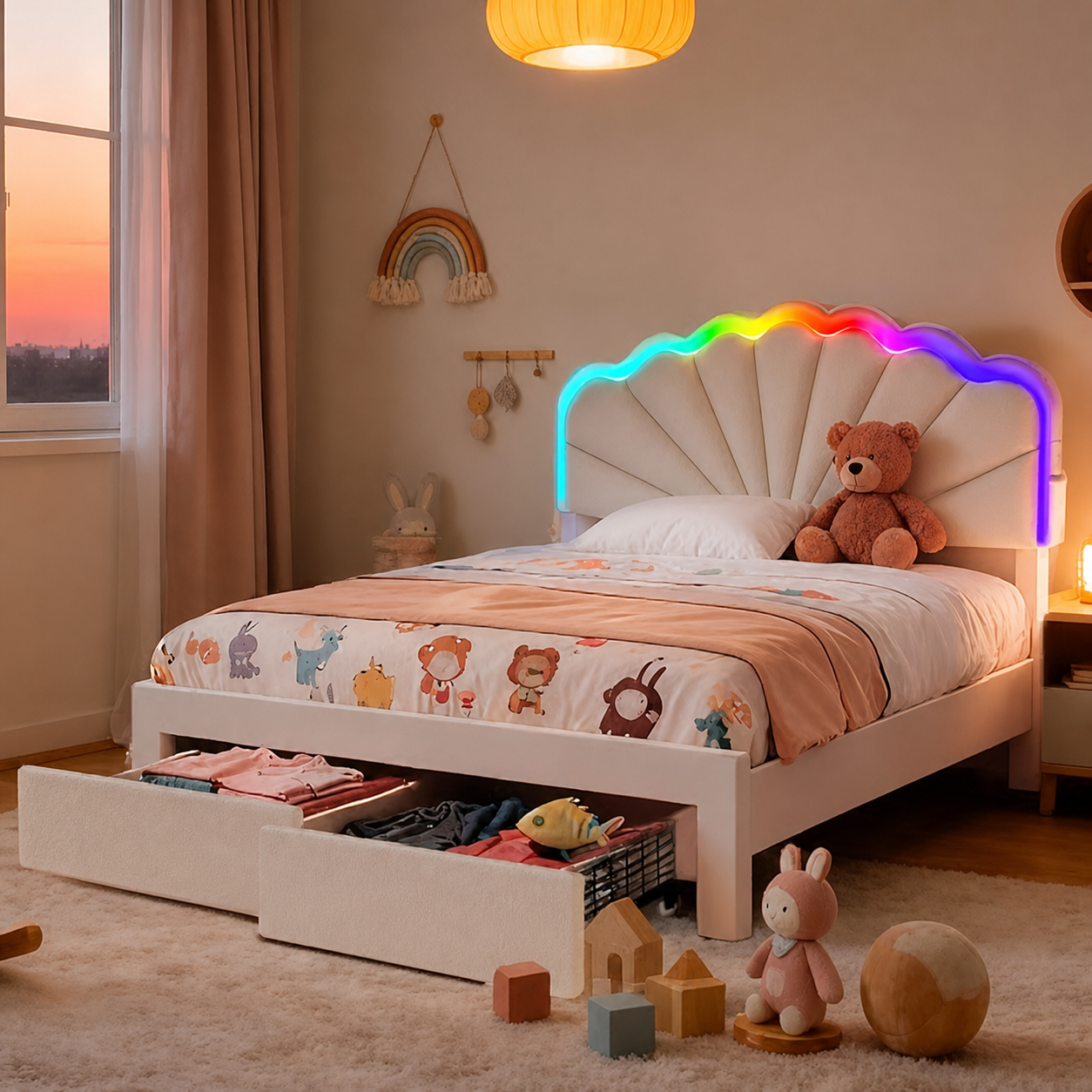 Nola Teddy LED Bedframe - HD productbeeld 3