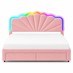 Nola Teddy LED Bedframe met Opbergruimte op witte achtergrond