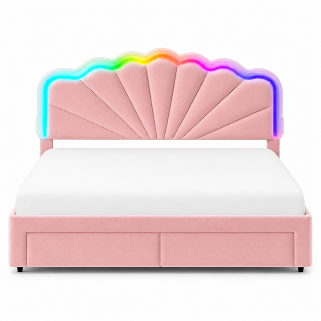 Nola Teddy LED Bedframe met Opbergruimte