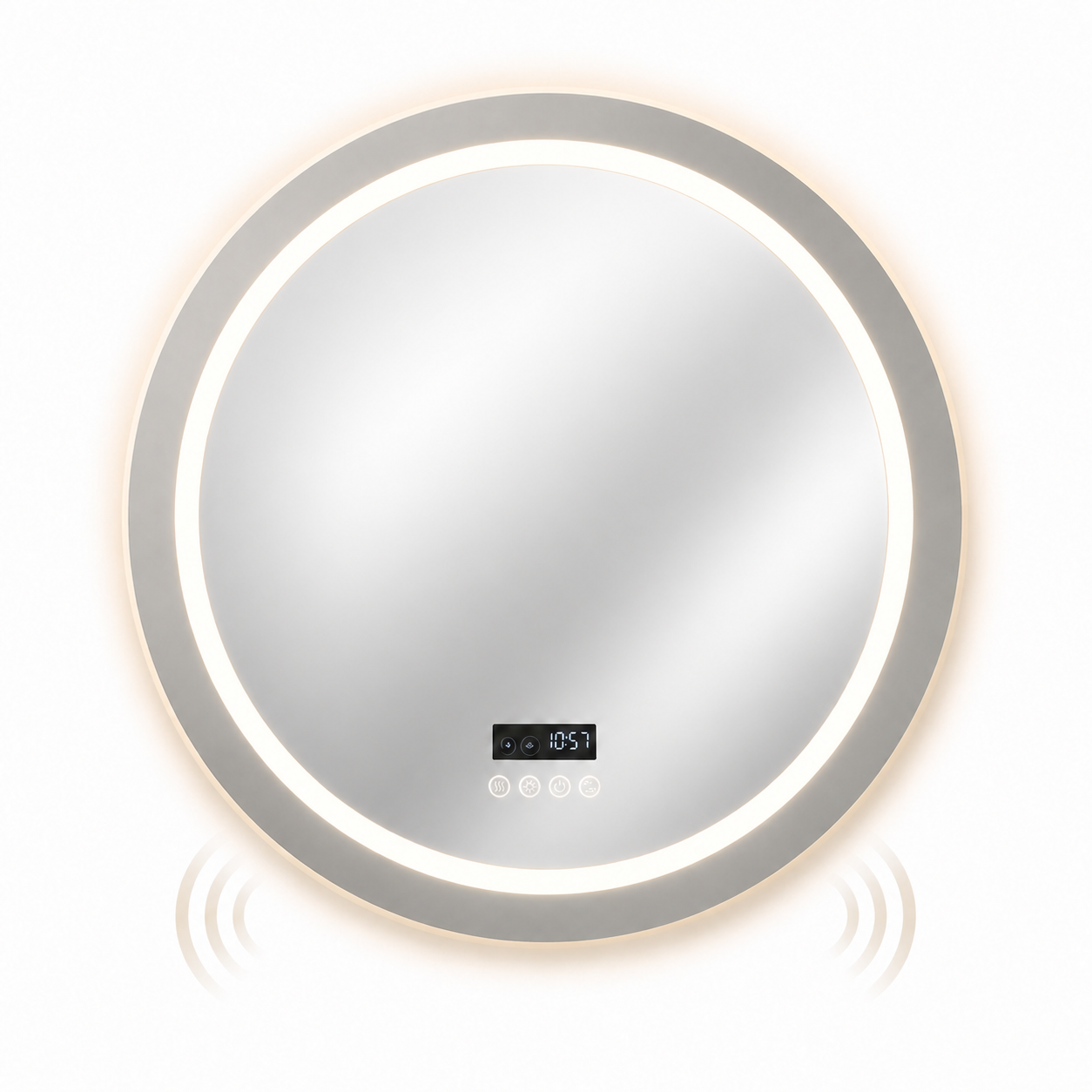 Sound LED badkamerspiegel met zilveren reflectie en Bluetooth
