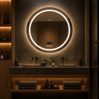Sivableu sound LED badkamerspiegel - lifestyle evening