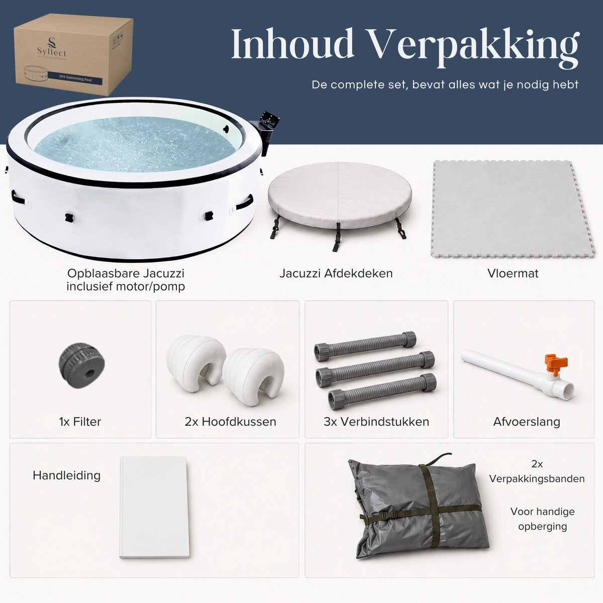 Jacuzzi met twee comfortabele hoofdkussens